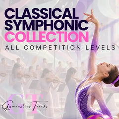 A shimmering purple gymnastics leotard with sparkling embellishments and a fitted design