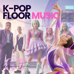 Purple and pink gradient sparkly leotard with a heart-shaped hair accessory