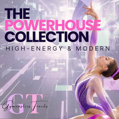 A purple and pink gradient leotard with sparkling embellishments, featuring a sleek modern design