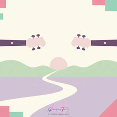 Pastel guitar heads with purple necks and pink pegs in Explosive Country Rock Gymnastics Floor Music collection