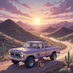 Pastel guitar heads with purple necks and pink pegs in Explosive Country Rock Gymnastics Floor Music collection