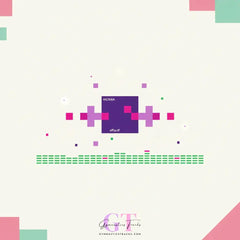 Purple waveform with pink accents in Level Up Video Game Gymnastics Floor Music