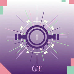 Purple geometric powerhouse techno EDM gymnastics floor anthem graphic