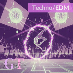 Purple geometric powerhouse techno EDM gymnastics floor anthem graphic