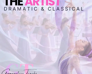 A purple and silver glittery gymnastics leotard with a high-cut design