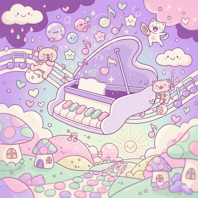 Cutesy Gymnastics Floor Music Whimsical Piano Teacup Spin