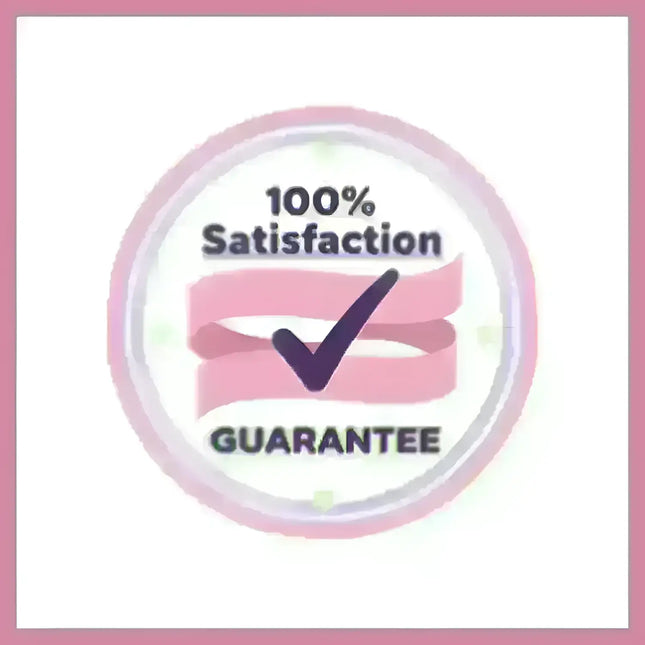 Pink 100% satisfaction badge for Appalachian Afterburner gymnastics floor music
