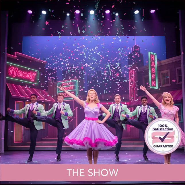 A vibrant lavender and pink sequined stage dress with a flared skirt perfect for gymnastics floor music the show performances