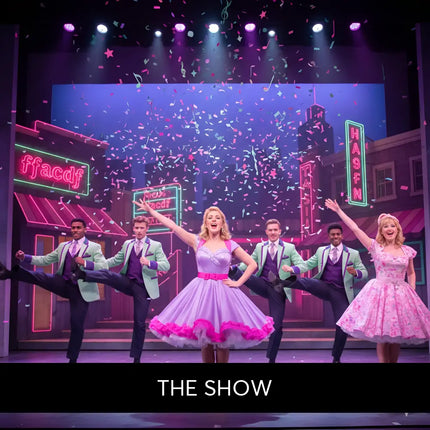 A vibrant lavender and pink sequined stage dress with a flared skirt perfect for gymnastics floor music the show performances