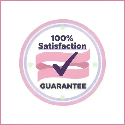 Pink 100% satisfaction guarantee badge for Electric Pulse Techno EDM music