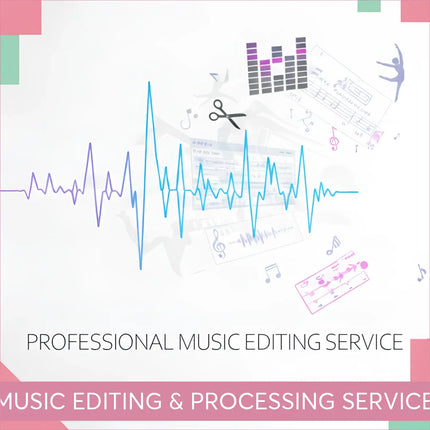 Stylized blue purple waveform for gymnastics floor music editing