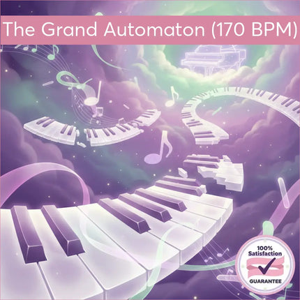 Glowing piano in cosmic sky for Gymnastics Floor Music Piano Lyrical Track 4
