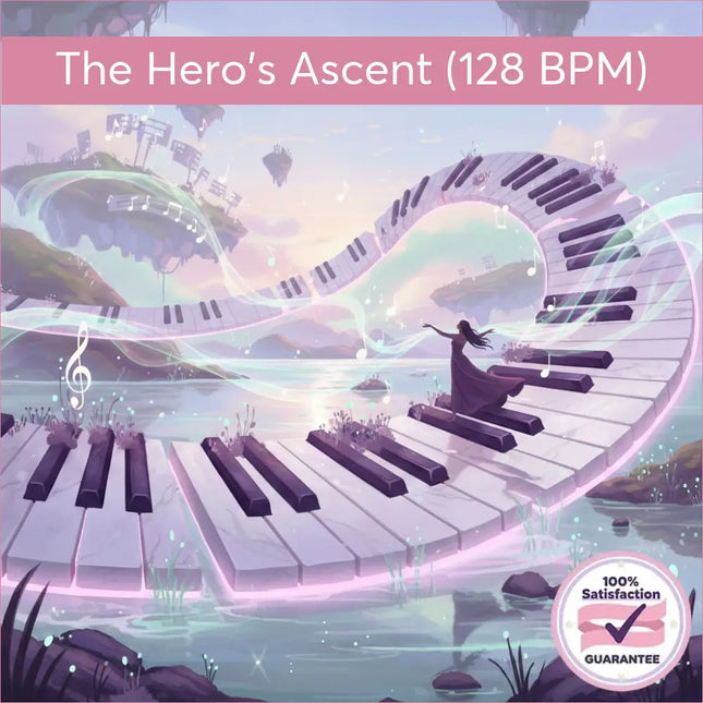 Woman on piano bridge in dark dress for gymnastics floor music