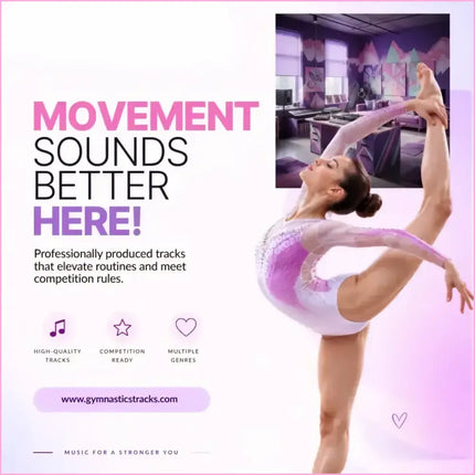 Pink and white gymnastics leotard with sheer mesh sleeves perfect for cinematic hip-hop gymnastics floor music routines