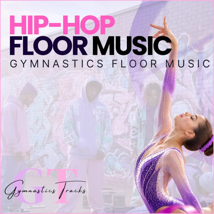 A shimmering purple and silver gymnastics leotard with sparkly embellishments perfect for hip-hop gymnastics floor use