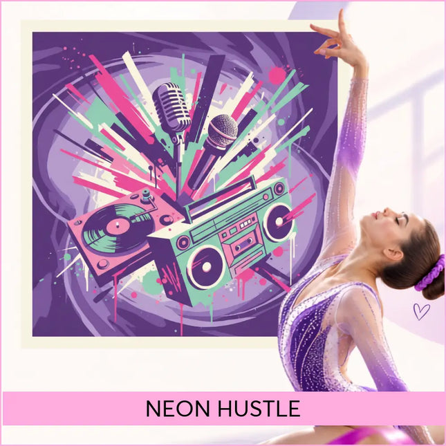 Purple and silver glittery leotard with gradient finish perfect for hip hop gymnastics floor music routines