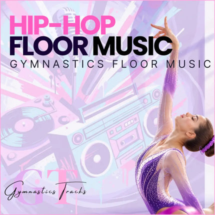A shimmering purple and silver sequined sheer long sleeve gymnastics leotard perfect for hip hop gymnastics floor music routines
