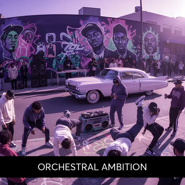 White vintage cadillac with chrome accents and whitewall tires perfect backdrop for orchestral hip-hop gymnastics floor music
