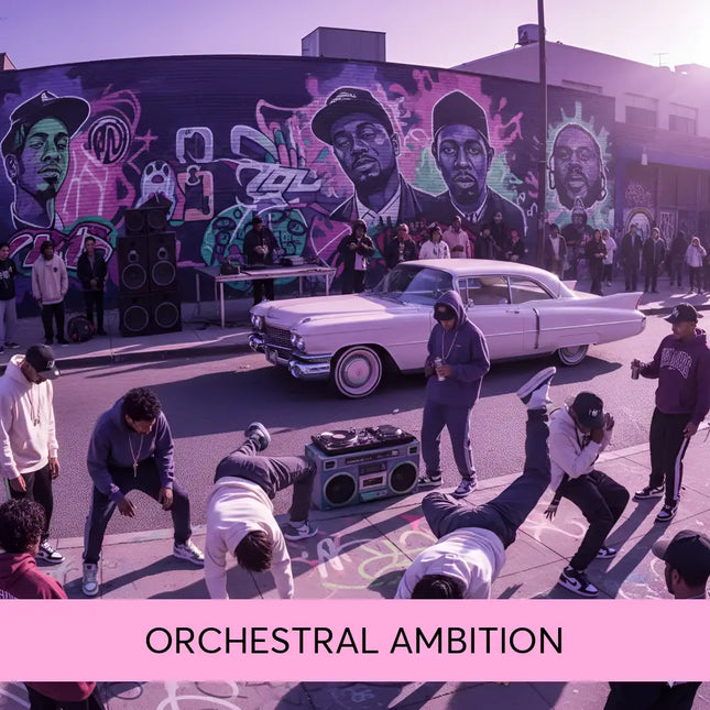 White vintage cadillac with chrome accents and whitewall tires perfect backdrop for orchestral hip-hop gymnastics floor music