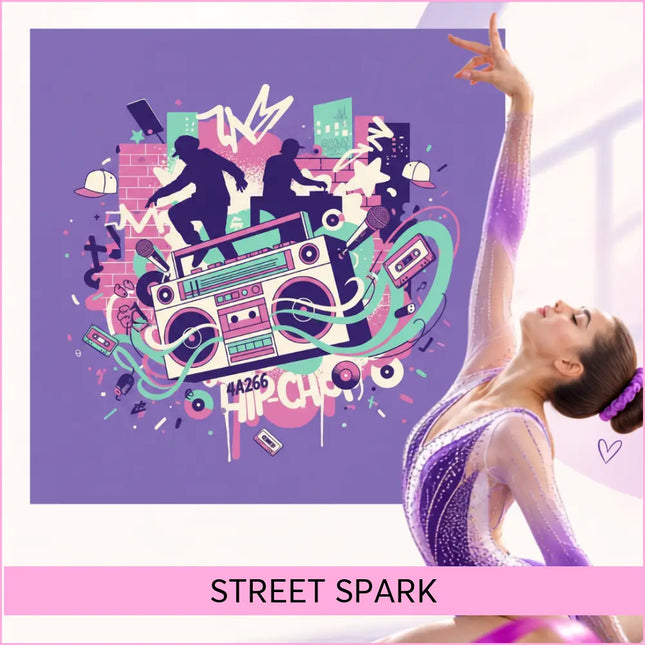 Purple glitter gymnast leotard with gradient finish and sparkles perfect for gymnastics floor music routines