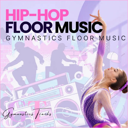 A shimmering purple gymnastics leotard with sparkling embellishments for hip hop gymnastics floor music performances