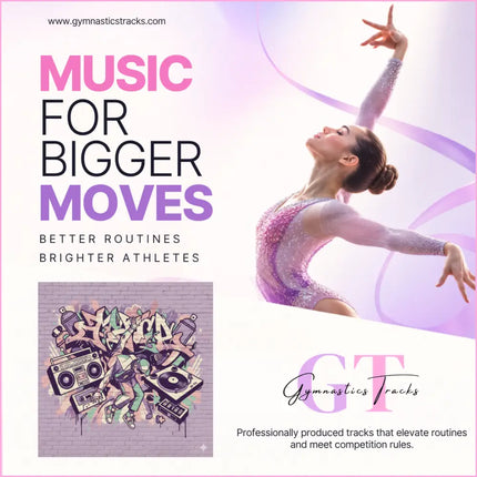 A sparkling lavender and silver long sleeve gymnastics leotard perfect for hip-hop gymnastics floor music routines