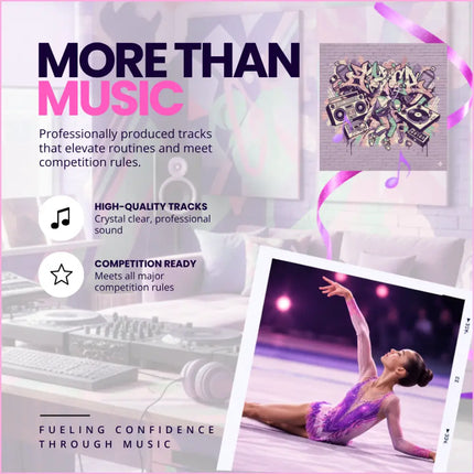 Purple sequined gymnastics leotard perfect for hip-hop gymnastics floor routines with energetic music vibes