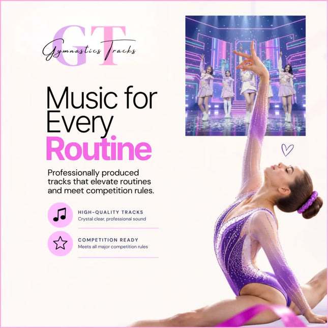 A shimmering purple and silver sequined gymnastics leotard with sheer mesh perfect for k-pop gymnastics floor routines
