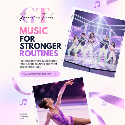 Purple sequined gymnastics leotard perfect for k-pop inspired gymnastics floor routines with golden victory music theme