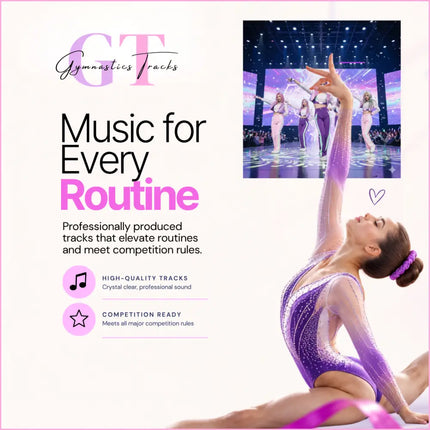 Purple and silver glitter gymnastics leotard with sheer design perfect for k-pop gymnastics floor music routines