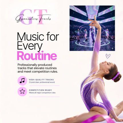 Purple and silver glittering high-cut gymnastics leotard perfect for k-pop gymnastics floor music performances