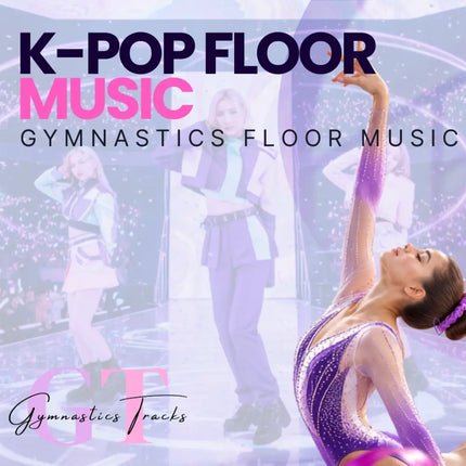 Purple sequined gymnastics leotard with sheer mesh and sparkles perfect for k-pop gymnastics floor music routines