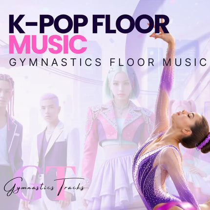 Purple sequined gymnastics leotard with heart hair accessory inspired by seoul sensation gymnastics floor music theme