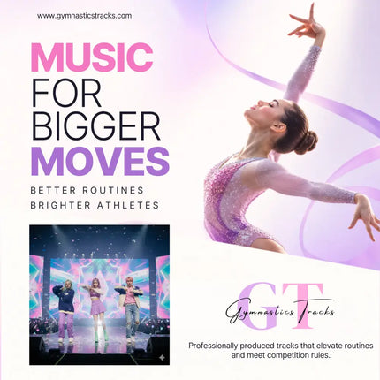A sparkling pink and purple long sleeve gymnastics leotard perfect for kpop gymnastics floor music and competition-ready use