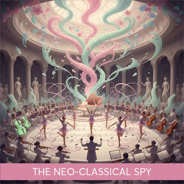 Grand piano in neo-classical spy symphonic gymnastics floor music hall