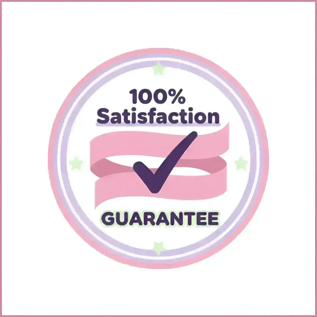 100% satisfaction guarantee badge for Neon Championship video game gymnastics floor chiptune music