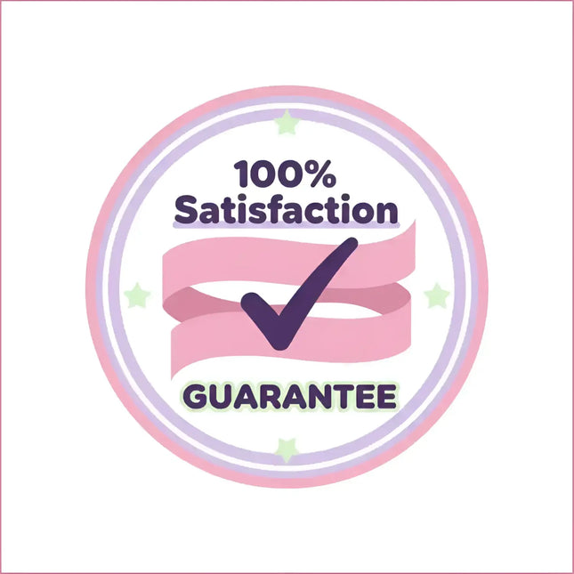100% satisfaction guarantee badge for Neon Cyber-Sprint chiptune gymnastics floor music