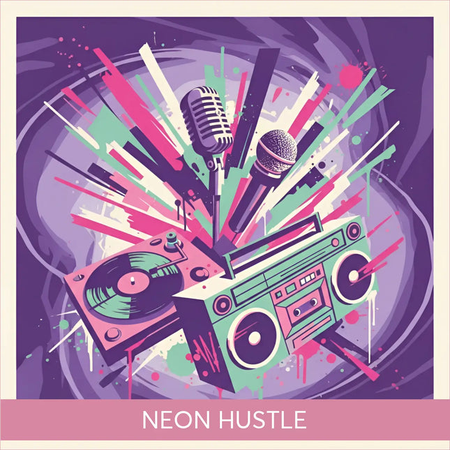 Vintage green pink boombox for Neon Hustle Hip-Hop gymnastics floor music