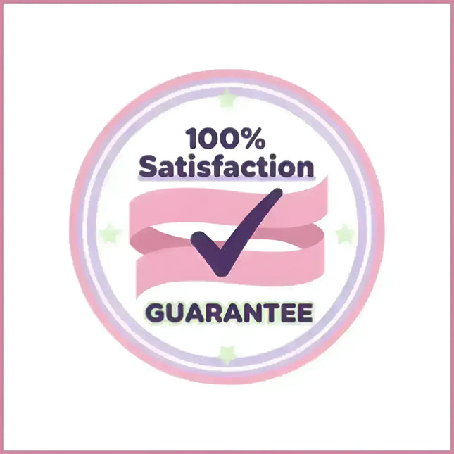 Pink 100% satisfaction guarantee badge for Neon Pulse K-Pop gymnastics floor music
