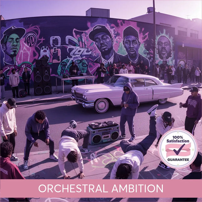 White vintage cadillac with chrome accents and whitewall tires perfect backdrop for orchestral hip-hop gymnastics floor music