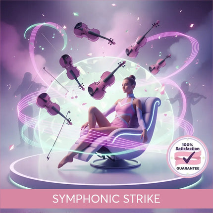 Futuristic lavender recliner with glowing neon accents and sleek design inspired by orchestral gymnastics floor music vibes
