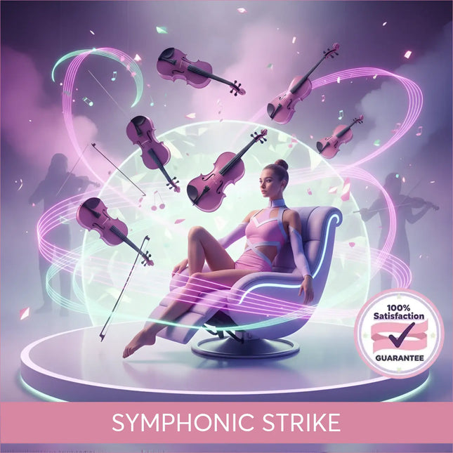 Futuristic lavender recliner with glowing neon accents and sleek design inspired by orchestral gymnastics floor music vibes