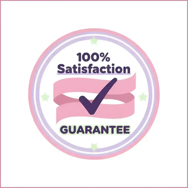 Pixel Power Play 100% satisfaction guarantee badge for video game gymnastics floor music