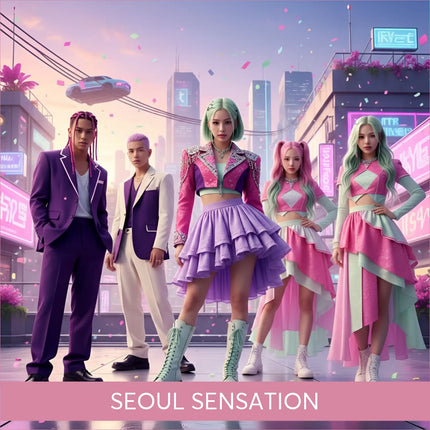 Seoul Sensation vibrant pink purple K-Pop gymnastics floor music outfit