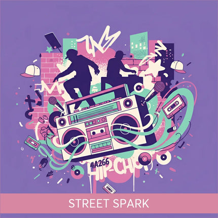 Vintage pink white boombox for Street Spark gymnastics floor music