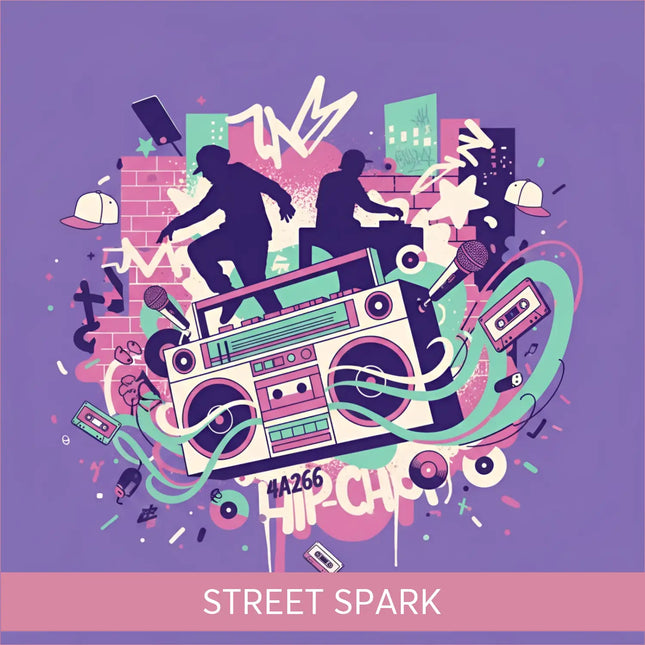 Vintage pink white boombox for Street Spark gymnastics floor music