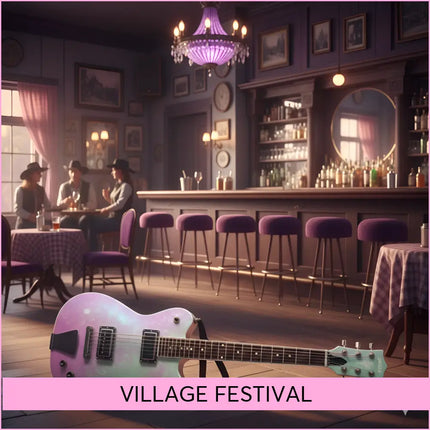 A shimmering pastel pink and mint green electric guitar with black hardware perfect for village festival country gymnastics floor music
