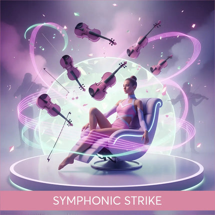 Futuristic lavender recliner with modern orchestral gymnastics floor music glow